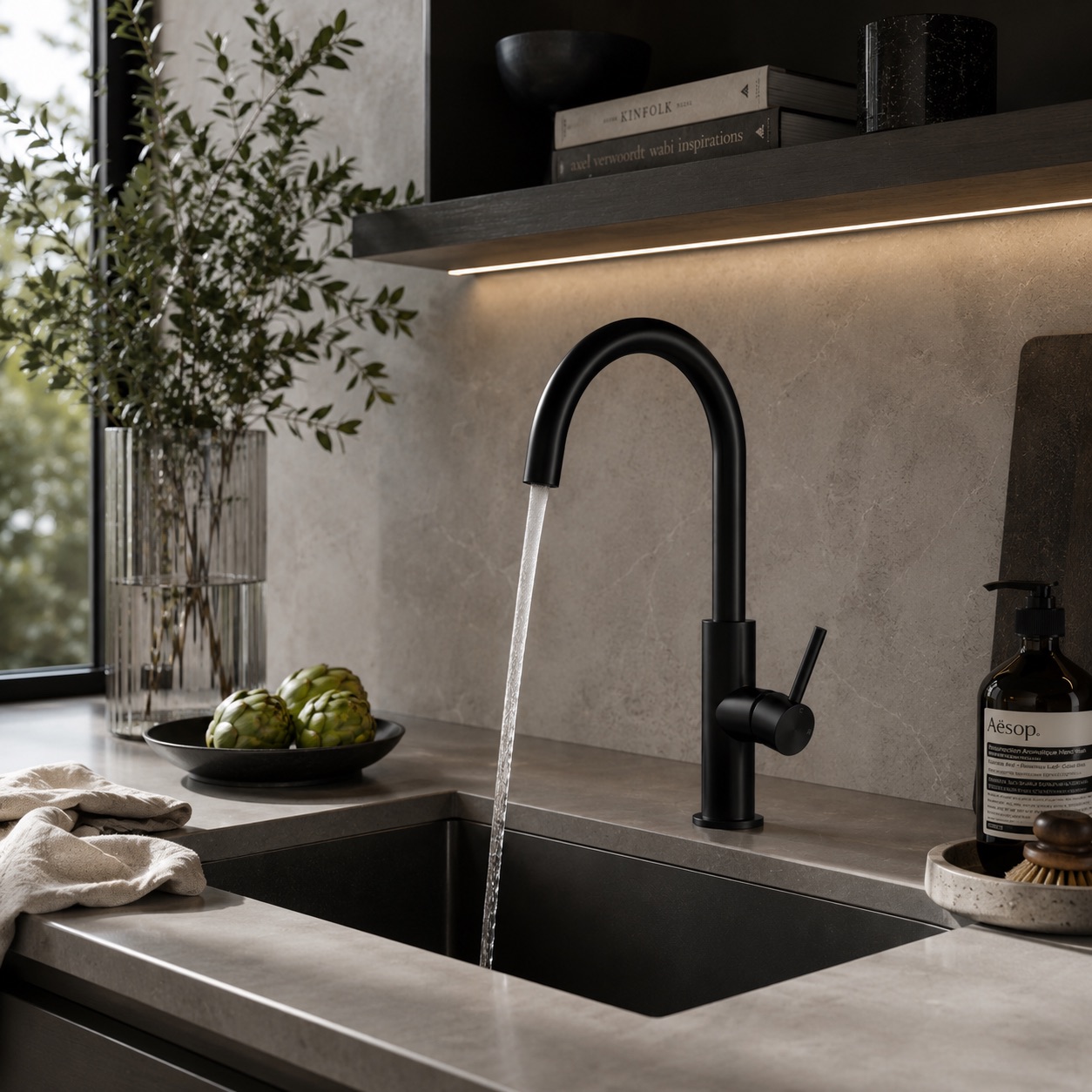 RUBINETTO-LAVELLO-LEVANTE-ALTO-NERO - Image 3